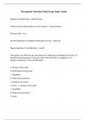 Therapeutic Nutrition Final Exam Study Guide