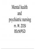 Mental heath nursing study notes