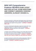 NGN VATI Comprehensive  Predictor REVIEW EXAM LATEST  2023-2024 ACTUAL EXAM QUESTIONS  AND CORRECT ANSWERS &lpar;VERIFIED  ANSWERS&rpar; &vert;ALREADY GRADED A&plus;