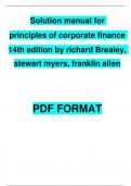 Solution Manual for Principles of Corporate Finance 14th Edition by Richard Brealey, Stewart Myers |Complete Chapter's | 100 % Verified