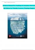 Solution Manual For Auditing and Assurance Services&comma; 9th Edition by Timothy Louwers&comma; Penelope Bagley&comma; All Chapters 1 - 12&comma; Complete Newest Version