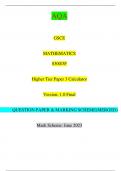 AQA GCSE MATHEMATICS 8300/3F Higher Tier Paper 3 Calculator Version: 1.0 Final June 2023 8300/3F QUESTION PAPER & MARKING SCHEME/ [MERGED]