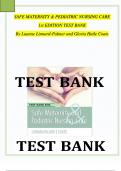 SAFE MATERNITY & PEDIATRIC NURSING CARE 1st EDITION TEST BANK By Luanne Linnard-Palmer and Gloria Haile Coats ISBN- 978-0803624948 Latest Verified Review 2023 Practice Questions and Answers for Exam Preparation&comma; 100&percnt; Correct with Explanations&comma; Highly Reco