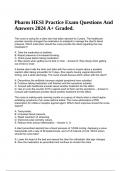 Pharm HESI Practice Exam Questions And Answers 2024 A+ Graded.