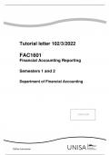 FAC1601 Financial Accounting Reporting