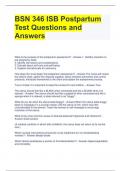 BSN 346 ISB Postpartum Test Questions and Answers