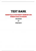 Test Bank For Essentials of maternity newborn and women's health nursing 5th Edition By Susan Ricci |All Chapters,  2024|