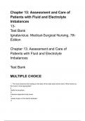 Chapter 13&colon; Assessment and Care of Patients with Fluid and Electrolyte Imbalances Complete Questions and Answers A&plus;