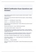 MACS Certification Exam Questions and Answers