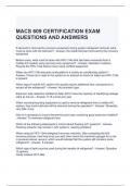 MACS 609 CERTIFICATION EXAM QUESTIONS AND ANSWERS
