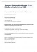  Business Strategy Final Review Exam With Complete Solutions 2024&period;