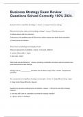 Business Strategy Exam Review Questions Solved Correctly 100&percnt; 2024