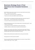 Business Strategy Exam 3 Post Questions And Complete Solutions 2024&period;