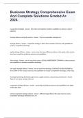 Business Strategy Comprehensive Exam And Complete Solutions Graded A&plus; 2024&period;