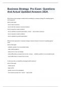 Business Strategy  Pro Exam  Questions And Actual Updated Answers 2024&period;