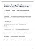 Business Strategy  Final Exam Questions And Correct Answers 2024&period;