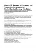 Chapter 10&colon; Concepts of Emergency and Trauma Nursing Ignatavicius&colon; Medical-Surgical Nursing&comma; 10th Edition UPDATED A&plus; RATED QUESTIONS AND ANSWERS