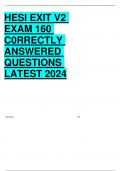 HESI EXIT V2  EXAM 160  C0RRECTLY  ANSWERED  QUESTIONS  LATEST 2024