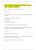 Executing Strategy Quiz practice exam with verified solutions&period;