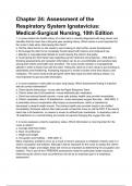 Chapter 24&colon; Assessment of the Respiratory System Ignatavicius&colon; Medical-Surgical Nursing&comma; 10th Edition COMPLETE QUESTIONS AND ANSWERS