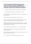 Unit 2 Chapter 02-Developing and Implementing Strategic HRM Plans practice exam 