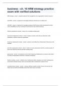 business - ch&period; 16 HRM strategy practice exam with verified solutions&period;