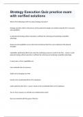 Strategy Execution Quiz practice exam with verified solutions