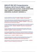 NGN ATI RN VATI Comprehensive  Predictor 2019 Form B AND C EXAM  LATEST 2023-2024 ACTUAL EXAM QUESTIONS  AND CORRECT ANSWERS &lpar;VERIFIED  ANSWERS&rpar; &vert;ALREADY GRADED A&plus;