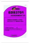 EDS3701 ASS1 DUE 27 MARCH2024 ALL REFERENCES INCLUDED