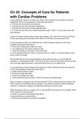 Ch 32&colon; Concepts of Care for Patients with Cardiac Problems WITH 100&percnt; VERIFIED SOLUTIONS