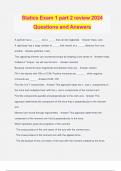Statics Exam 1 part 2 review 2024 Questions and Answers