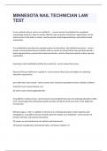 MINNESOTA NAIL TECHNICIAN LAW TEST 2023 updated to pass graded A&plus; 