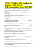 CPSGT AND RPSGT Exam Practice Questions With Answers &lpar;Polysomnography&rpar; Latest 2024&sol;2025