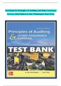 TEST BANK - Principles of Auditing and Other Assurance Services 22nd Edition by Ray Whittington, Kurt Pany| Complete Verified Chapter's