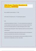 CRA Exam- Practice Questions &  Answers&comma; VERIFIED&sol;&sol; LATEST EXAM PREDICTIONS UPDATES&comma; APPROVED&period; 
