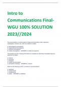 UPDATED Intro to Communications Final- WGU 100% SOLUTION 2023//2024