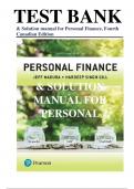 Test Bank and Solution manual for Personal Finance, Fourth Canadian Edition (4th Edition) by Jeff Mad