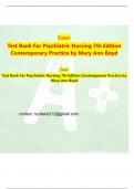 Test Bank For Psychiatric Nursing 7th Edition Contemporary Practice by Mary Ann Boyd