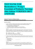 BEST REVIEW TEST BANK FOR  Hockenberry&colon; Wong&rsquo;s Essentials of Pediatric Nursing&comma; 10th Edition VERIFIED 100&percnt;  ANSWERS