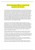 2024 Contracting Officer warrant board  questions and Answers