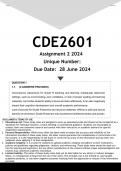 CDE2601 Assignment 2 (ANSWERS) 2024 - DISTINCTION GUARANTEED