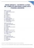 NIHSS GROUP C - PATIENTS 1-6 FOR ME  COMPLETE MATERIAL GUIDE WITH PASSING ANSWERS