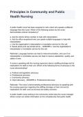 Principles in Community and Public Health Nursing with complete solution 