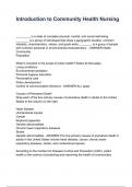 Introduction to Community Health Nursing