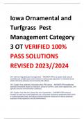 LATEST Iowa Ornamental and Turfgrass Pest Management Category 3 OT VERIFIED 100% PASS SOLUTIONS REVISED 2023//2024