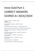 LATEST Irene Gold Part 1 CORRECT ANSWERS SCORED A+ 2023//2024