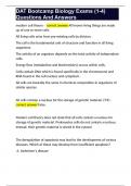 DAT Bootcamp Biology Exams &lpar;1-4&rpar; Questions And Answers 
