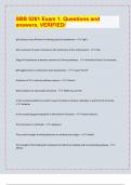 SBB 5261 Exam 1&period; Questions and  answers&comma; VERIFIED&sol;&sol; LATEST EXAM PREDICTIONS UPDATES&comma; APPROVED&period; 