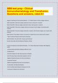 SBB test prep - Clinical  Immunohematology and Transfusion&period;  Questions a&sol; LATEST EXAM PREDICTIONS UPDATES&comma; APPROVED&period; nd answers&comma; rated A&plus;
