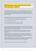 SBB program&comma; Exam Review Questions  and answers&sol; rated A&plus;&sol; LATEST EXAM PREDICTIONS UPDATES&comma; APPROVED&period; 